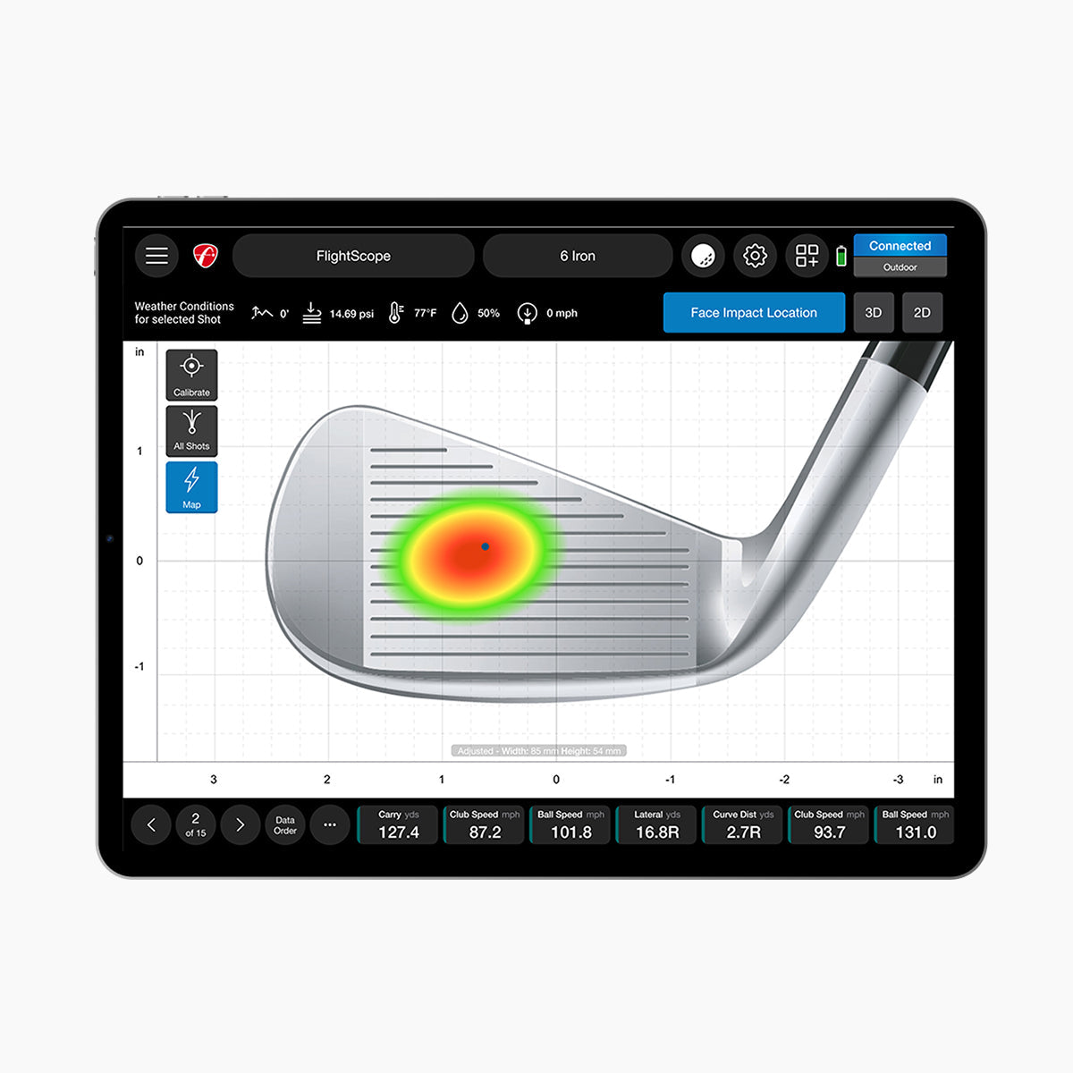 Face Impact Location for Mevo+ Pro Package