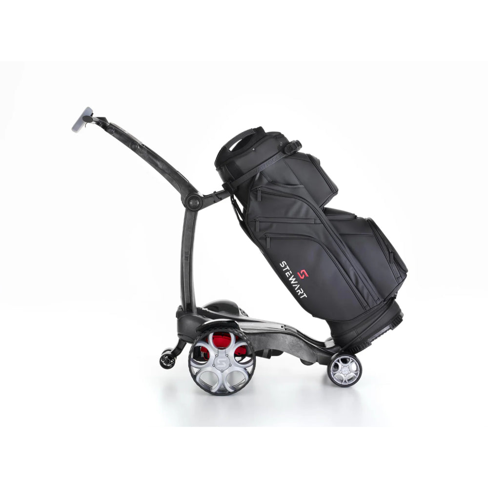 Stewart Golf Q Follow Carbon Range Remote Control Electric Golf Caddy, Trolley