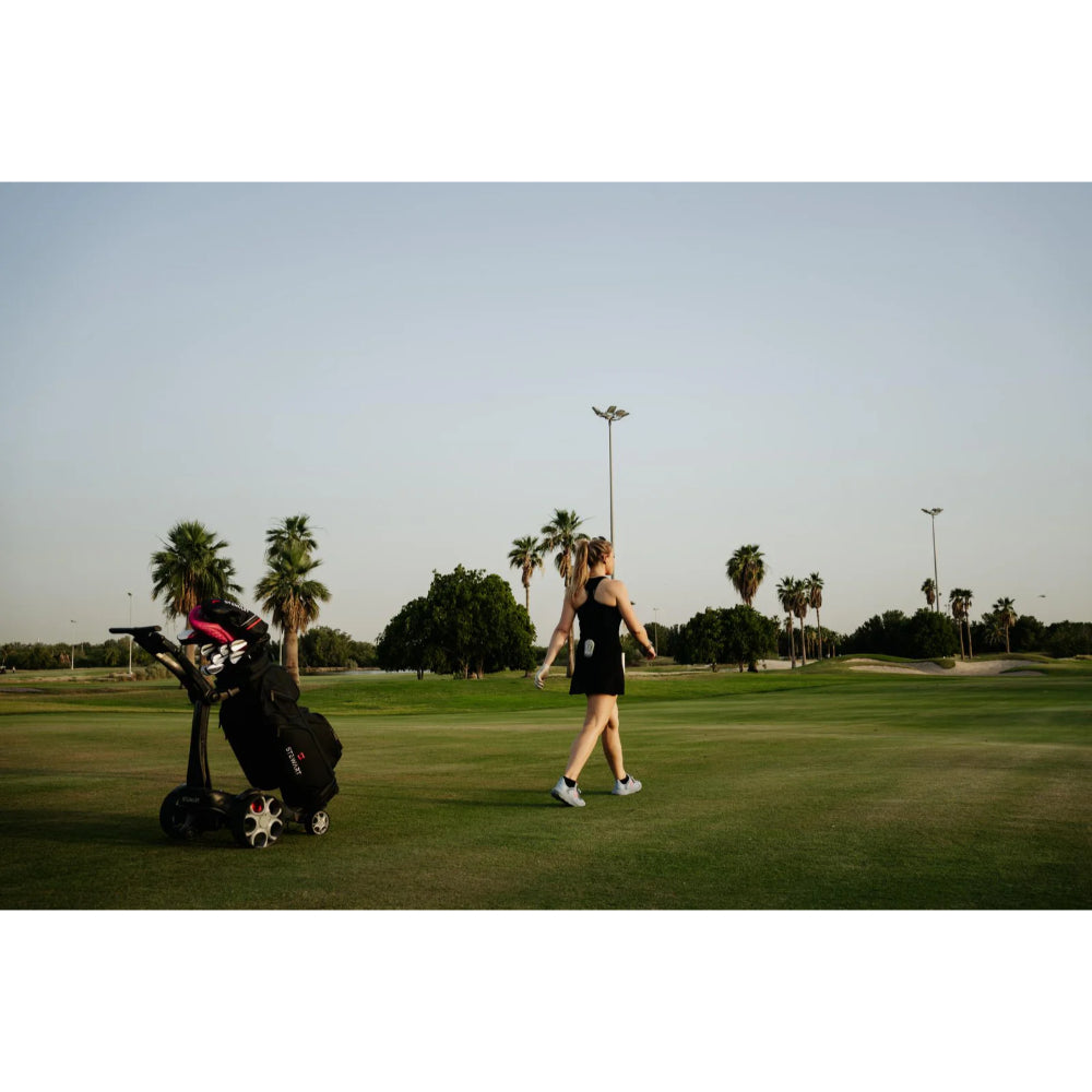 Stewart Golf Q Follow Carbon Range Remote Control Electric Golf Caddy, Trolley