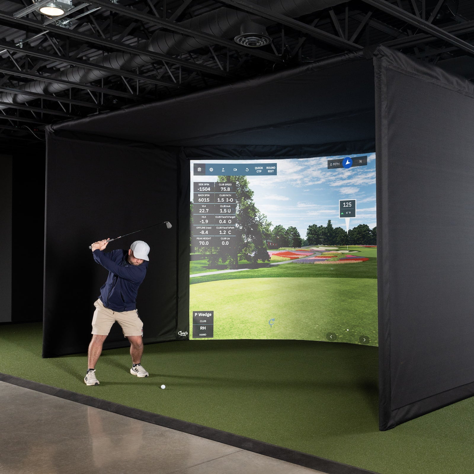 Curved Golf Simulator Enclosure Kit with Impact Screen
