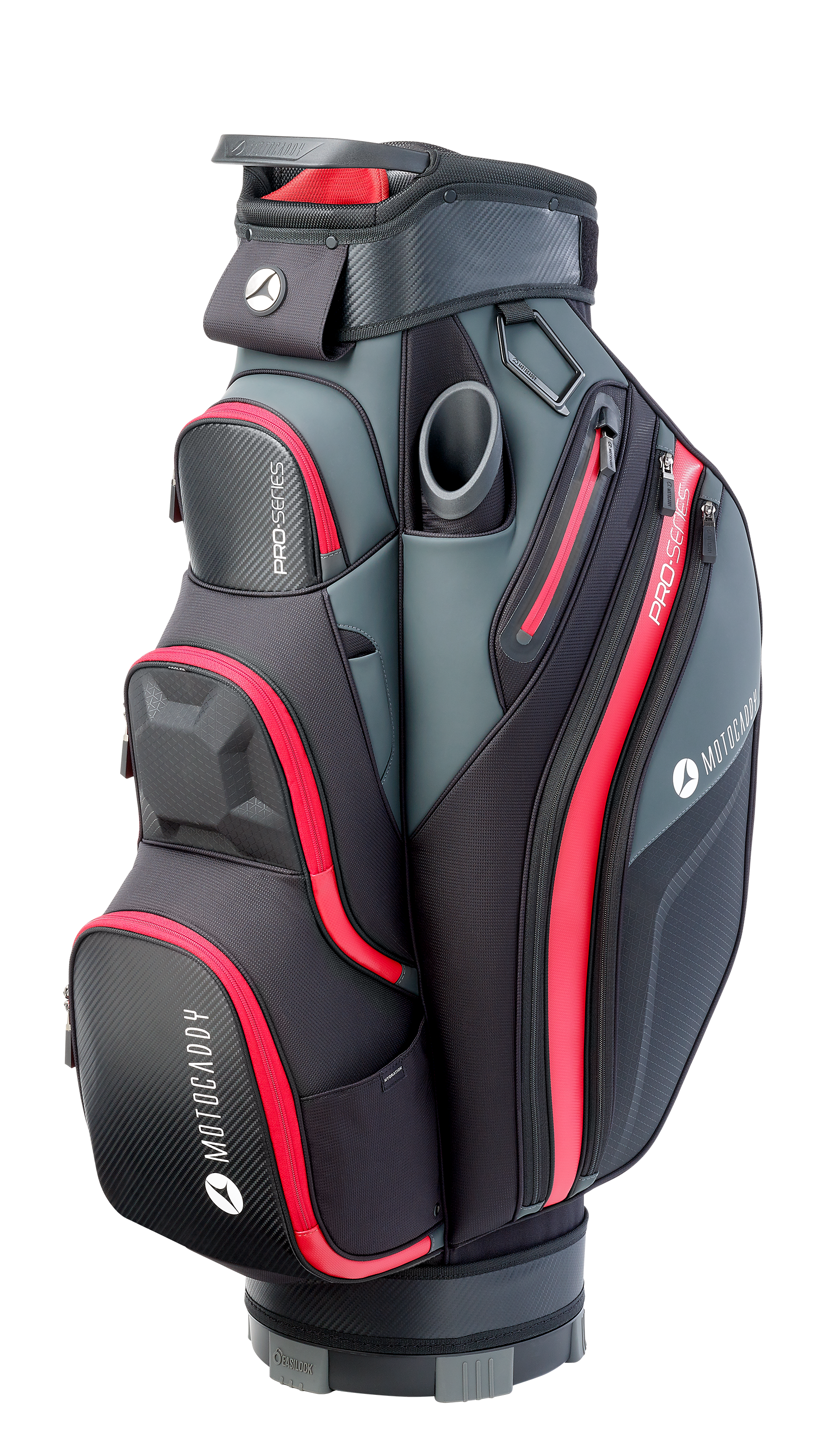 Motocaddy Pro-Series Golf Bag with 9 Spacious Pockets, Beverage Storage, Jumbo Putter Well, and Waterproof Rain Hood for Enhanced Game Experience