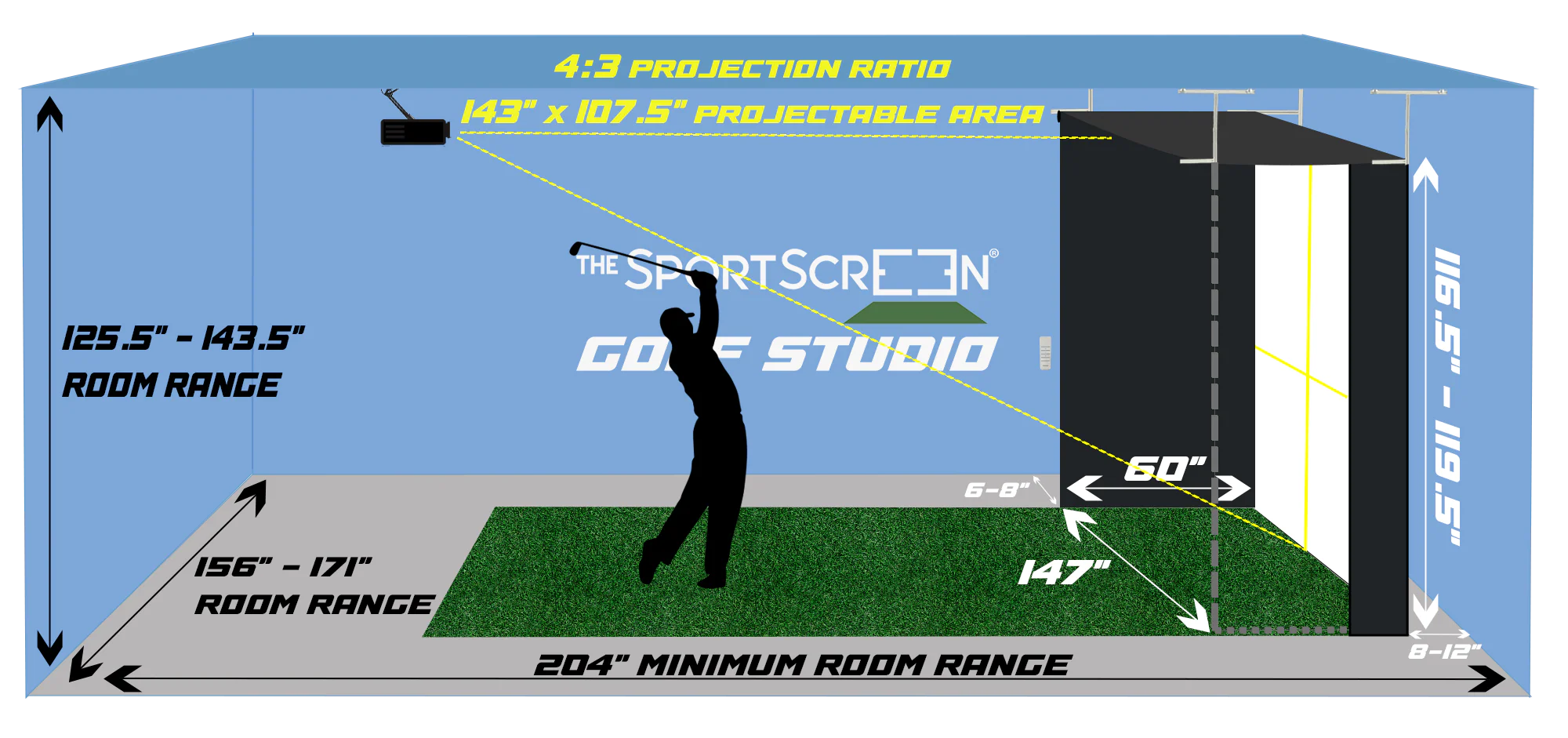 SportScreen Vanish 13H Retractable Golf Enclosure