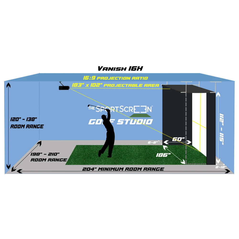 The Vanish 16H Experience the World's First Retractable Golf Simulator