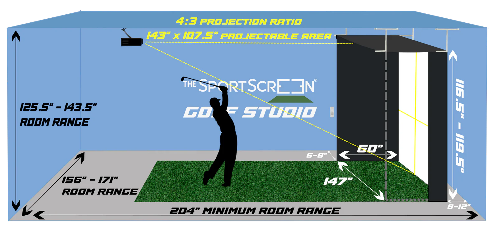 SportScreen Vanish 13H Retractable Golf Enclosure